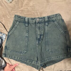 Wild Fable High-Waisted Green Denim Shorts
